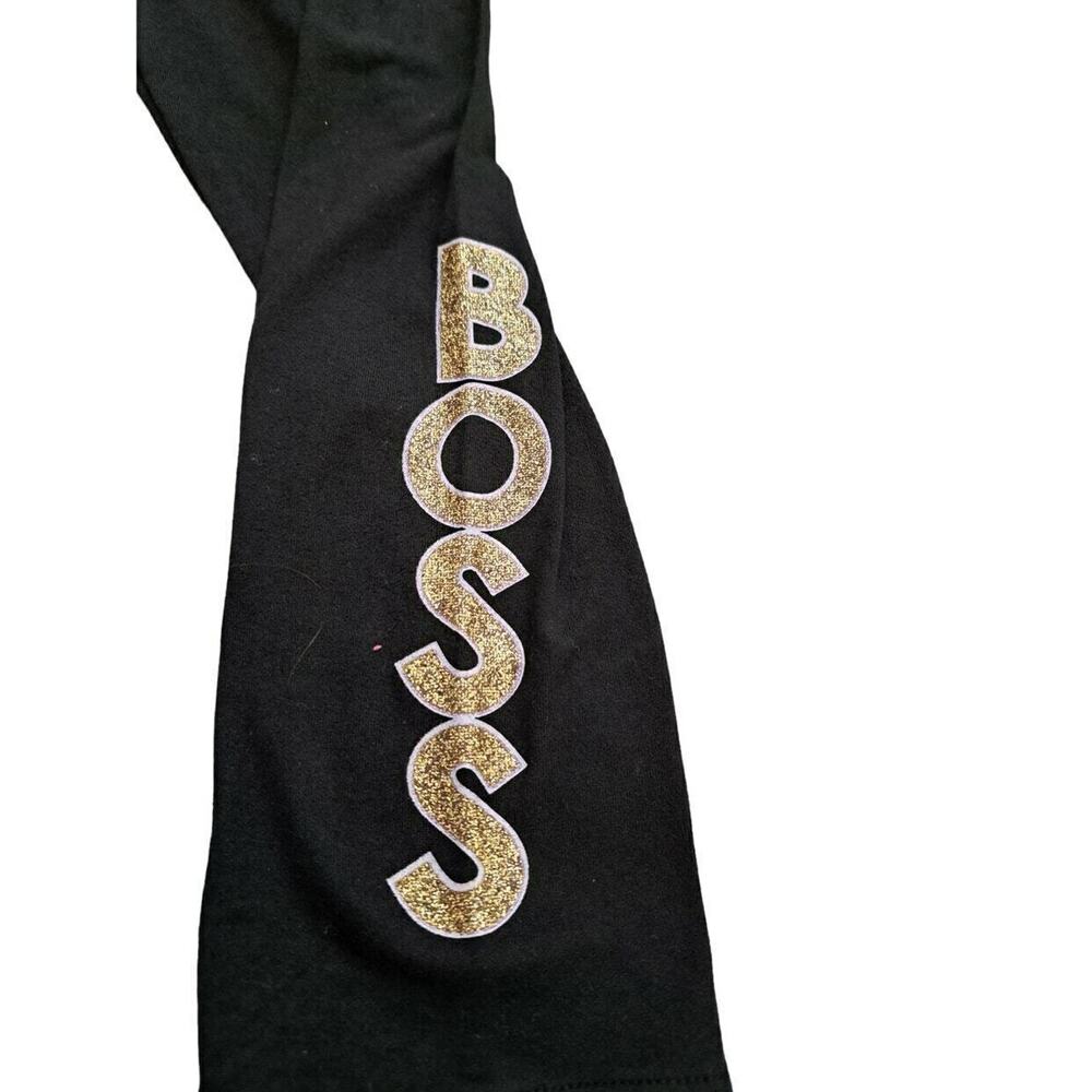 Girls Luv Pink White 'Boss' Sweatshirt & Black 'Boss' Leggings Size 4 NWT - Picture 9 of 10